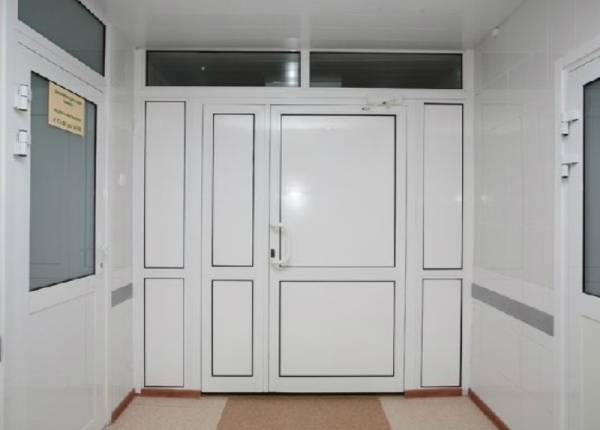 Входная пластиковая дверь в офис в Лобне