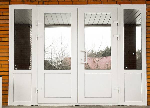 Входная дверь ПВХ в торговый центр в Лобне