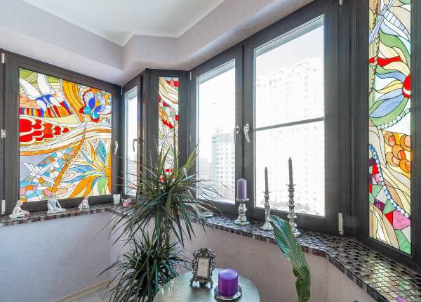 Витражи на балконе в Лобне