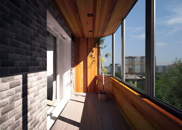 Остекление лоджии алюминиевым профилем под ключ в Лобне